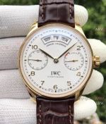Fake IWC Portugieser Annual Calendar 7 days 44.2mm Watch Gold Case White Dial